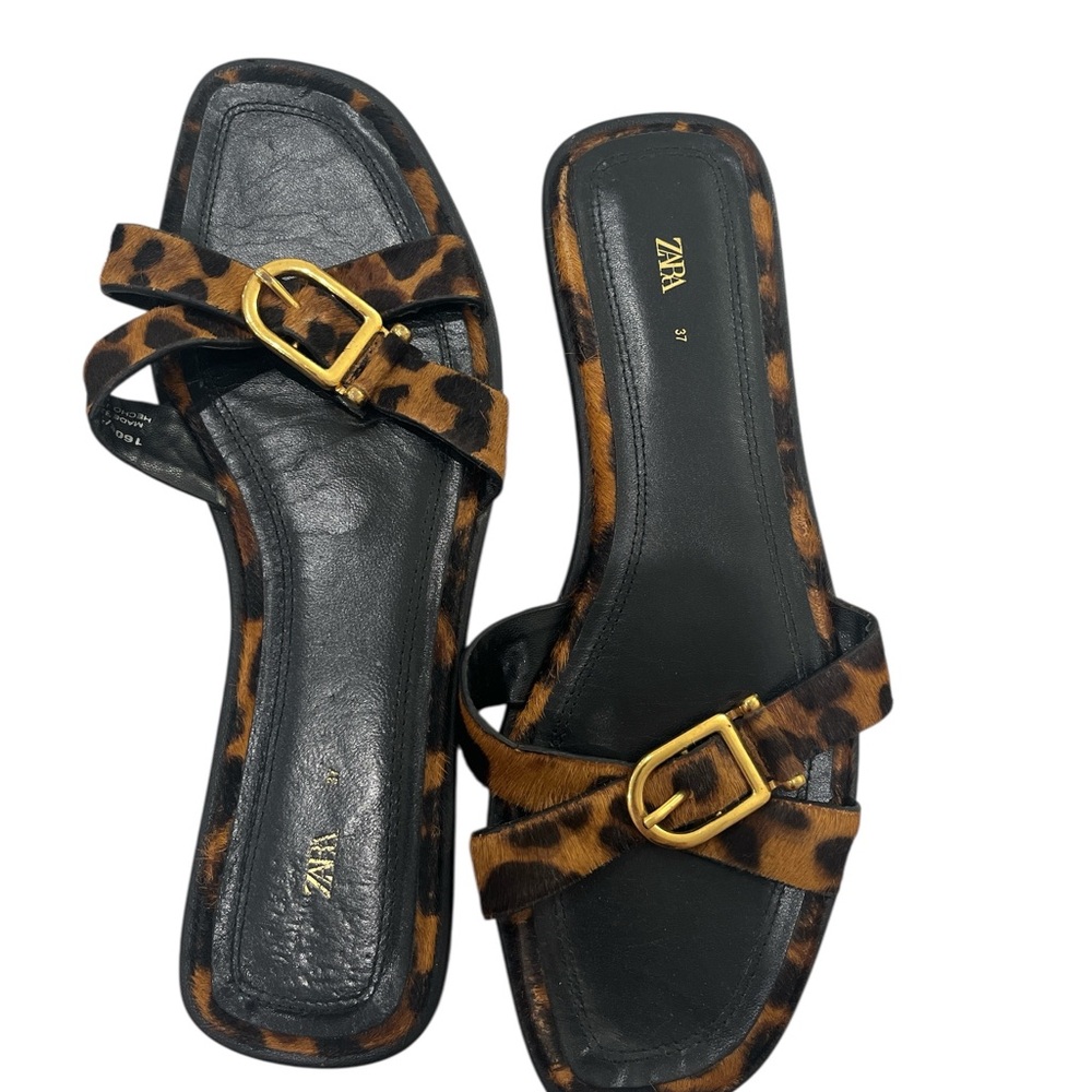 Zara Black and Brown Braided Sandals